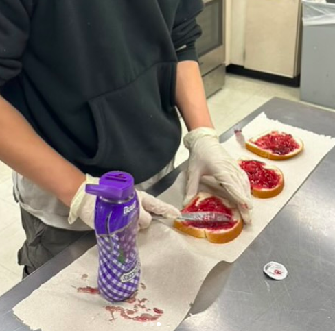 Sandwich being made