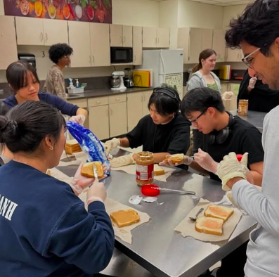 Sandwiches being made