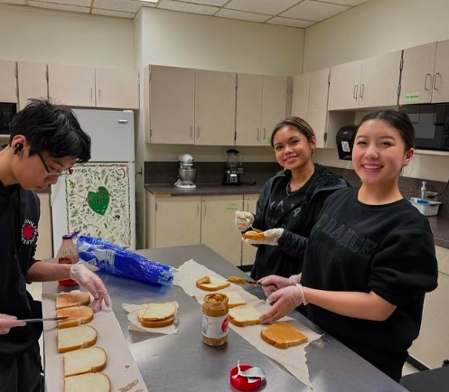 Sandwiches being packed